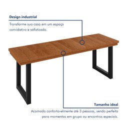 Banco Madeira Maciça 130cm Capri 130cm X 45cm X 40cm - 6