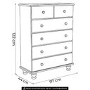 Ver imagem 2 de Cômoda Quarto 97cm 6 Gavetas Madeira Maciça Conor Mel B11 - Mpozenato