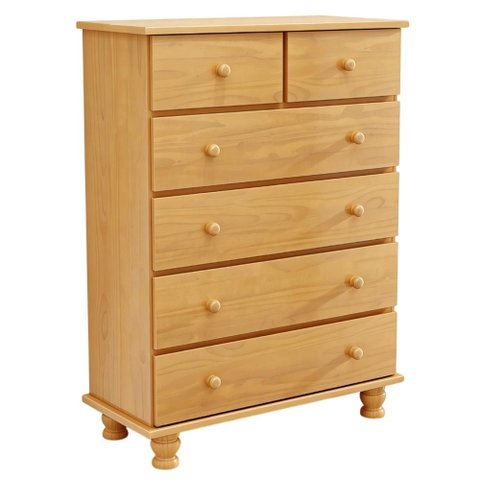 Cômoda Quarto 97cm 6 Gavetas Madeira Maciça Conor Mel B11 - Mpozenato