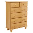 Ver imagem 1 de Cômoda Quarto 97cm 6 Gavetas Madeira Maciça Conor Mel B11 - Mpozenato