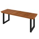 Ver imagem 2 de Banco para Sala de Jantar Madeira Maciça 170cm Capri Marrom Preto/Madeira