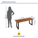 Ver imagem 3 de Banco para Sala de Jantar Madeira Maciça 170cm Capri Marrom Preto/Madeira