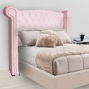 Ver imagem 3 de Cabeceira Estofada Sienna Para Cama Box Casal 140 Cm Corano Rosa Bebe - LM DECOR