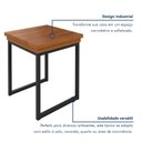 Ver imagem 6 de Kit 2 Bancos Industrial em Madeira Maciça 40x40cm Capri Marrom Preto/Marrom