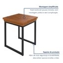Ver imagem 7 de Kit 2 Bancos Industrial em Madeira Maciça 40x40cm Capri Marrom Preto/Marrom