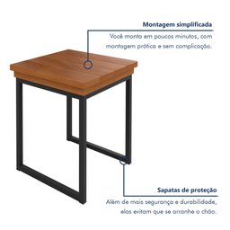 Kit com 02 Bancos Madeira Maciça 40x40cm Capri - 7