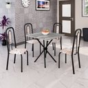 Ver imagem 1 de Conjunto Sala de Jantar com 4 Cadeiras Lívia Preto/Bege