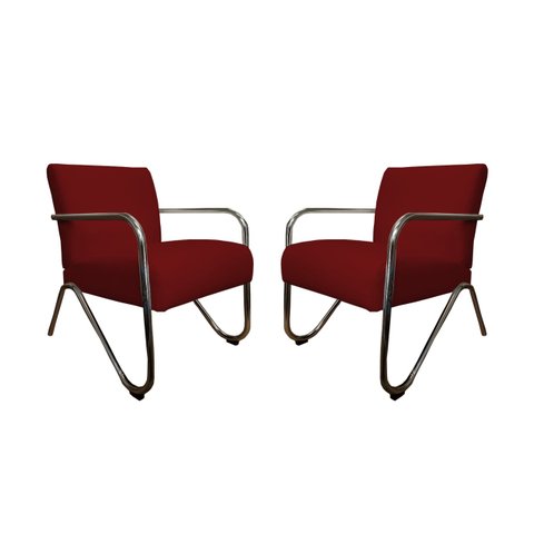 Kit 2 Poltronas Decorativa Bela Suede Marsala Braço Cromado Mz Decor