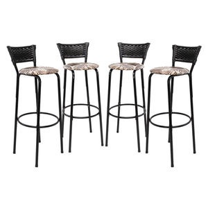 Kit 4 Cadeiras Alta 80cm para Balcão Ilha Bancada Área Gourmet Bar Piscina Banqueta Itagold