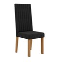 Ver imagem 2 de Kit 2 Cadeiras Laura com Encosto – Tecido Veludo Suede Bordado Estrutura 100% Mdf Mel/preto –