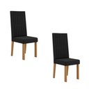 Ver imagem 1 de Kit 2 Cadeiras Laura com Encosto – Tecido Veludo Suede Bordado Estrutura 100% Mdf Mel/preto –