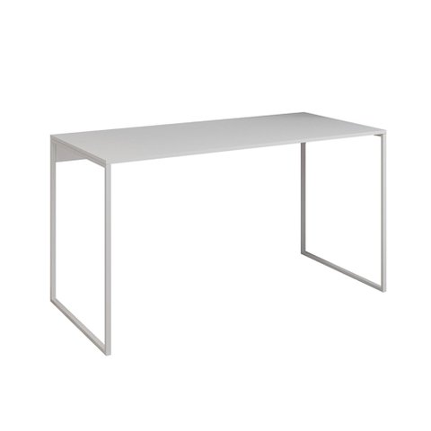 Mesa para Escritório Industrial Base Ferro Branco Tampo Mdp Branco 137x60