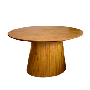 Mesa Cone de Centro Oval 70x50 cm Base laminada em Madeira Freijó Tampo Freijó - Marrom