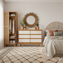 Ver mais imagens de Cômoda para Quarto Luxo Londres com 6 Gavetas - Nature/off White