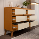 Ver imagem 7 de Cômoda para Quarto Luxo Londres com 6 Gavetas - Nature/off White