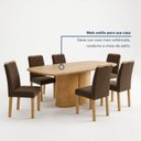 Ver mais imagens de Conjunto de Mesa de Jantar 6 Lugares com Cadeiras Estofadas Cinamomo e Marrom
