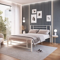 Cama King em Ferro Estilo Industrial Emy - 2