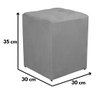 Puff Quadrado Decorativo Suede Cinza Casa da Poltrona Antony - 3