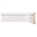 Ver imagem 2 de Kit com 3 Barras Rodapé de MDF 8CMX15MMX2,40m Guarnição com Friso 802 7,2m Branco Moldufama
