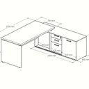 Ver imagem 4 de Kit 2 Peças com Mesa Escritório em L 150x150 Cm e Armário Multiuso Baixo