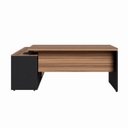 Ver imagem 7 de Conjunto 2 Peças com Mesa Escritório em L 150x150 cm e Armário Multiuso Baixo Marrom Preto