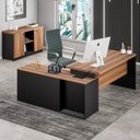 Ver imagem 3 de Kit 2 Peças com Mesa Escritório em L 150x150 Cm e Armário Multiuso Baixo