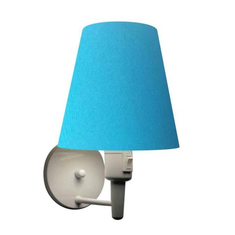 Arandela Cone Md-2013 Branco C- Inter Liga e Desl Cúpula em Tecido Azul Turquesa - Bivolt