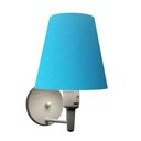 Ver imagem 1 de Arandela Cone Md-2013 Branco C- Inter Liga e Desl Cúpula em Tecido Azul Turquesa - Bivolt