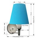 Ver imagem 2 de Arandela Cone Md-2013 Branco C- Inter Liga e Desl Cúpula em Tecido Azul Turquesa - Bivolt