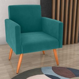 Poltrona Decorativa para Sala Pará Veludo Verde Menta - 1