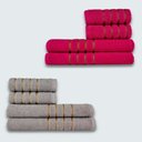 Ver imagem 1 de Jogo De Toalhas 8 Peça Coleção Dubai Rosa+cinza