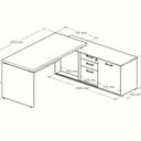 Ver imagem 4 de Conjunto 2 Peças com Mesa Escritório em L 150x150cm e Armário Multiuso Alto Marrom Preto