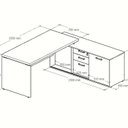 Ver imagem 4 de Kit 2 Peças com  Mesa Escritório em L 150x150cm e Armário Multiuso Alto