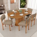Ver imagem 2 de Kit 06 Cadeiras para Sala de Jantar Cozinha Living Estofada Dara L02 Bouclê Bege - Lyam Decor