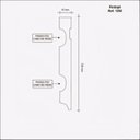 Ver imagem 2 de Kit com 3 Barras Rodapé de MDF 12CMX15MMX2,40m com Friso 1202 7,2m Branco/Frisado Moldufama