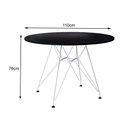 Ver imagem 4 de Conjunto De Jantar Tampo Redondo 110Cm Com 4 Cadeiras Brancas Base De Ferro Branco Cor: Branco