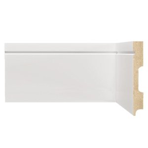 Kit com 10 Barras Rodapé de Mdf 12cm X 15mm X 2,40m com Friso Moldufama 1203 24m