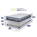 Ver imagem 3 de Cama Box Cairo Molas Ensacadas Solteiro 88x188 King House