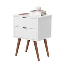 Ver imagem 3 de Mesa de Cabeceira Aurélia 2 Gavetas Branco