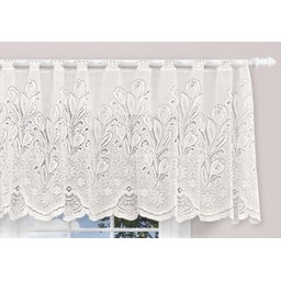 Cortina Renda Cascata Bando Reta Veneza Cozinha 0,60x3,00:tulipa Bege - 5