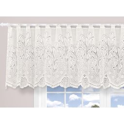 Cortina Renda Cascata Bando Reta Veneza Cozinha 0,60x3,00:tulipa Bege - 6