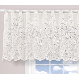 Cortina Renda Cascata Bando Reta Veneza Cozinha 0,60x3,00:tulipa Bege - 3