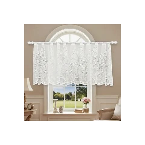 Cortina Renda Cascata Bando Reta Veneza Cozinha 0,60x3,00:Tulipa Bege