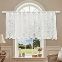 Ver imagem 1 de Cortina Renda Cascata Bando Reta Veneza Cozinha 0,60x3,00:Tulipa Bege