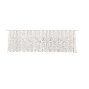 Cortina Renda Cascata Bando Reta Veneza Cozinha 0,60x3,00:tulipa Bege