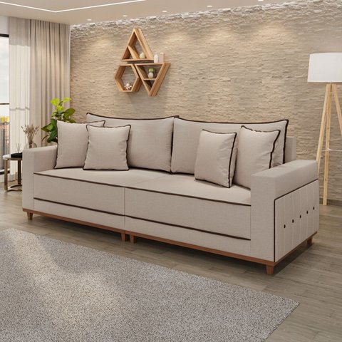 Sofá para Sala de Estar Living 05 Lugares 236cm Montes Claros