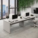 Ver imagem 1 de Mesa de Escritório Plataforma para 4 Pessoas 3,00m Cinza F5 Cor:cinza