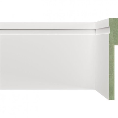 Kit Rodapé de MDF 20 Barras Frisadas de Sobrepor 12CMX2,40m Rende 48 Metros Branco Moldufama