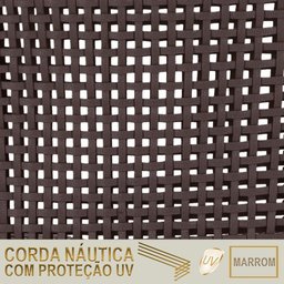 4 Espreguiçadeiras Catar e 4 Mesas Garden Corda Náutica Cor Fendi Trama Original - 4