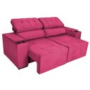 Ver imagem 5 de Sofá Cama Retrátil Sala Vicenza Vicenza 210cm Suede Cor Pink